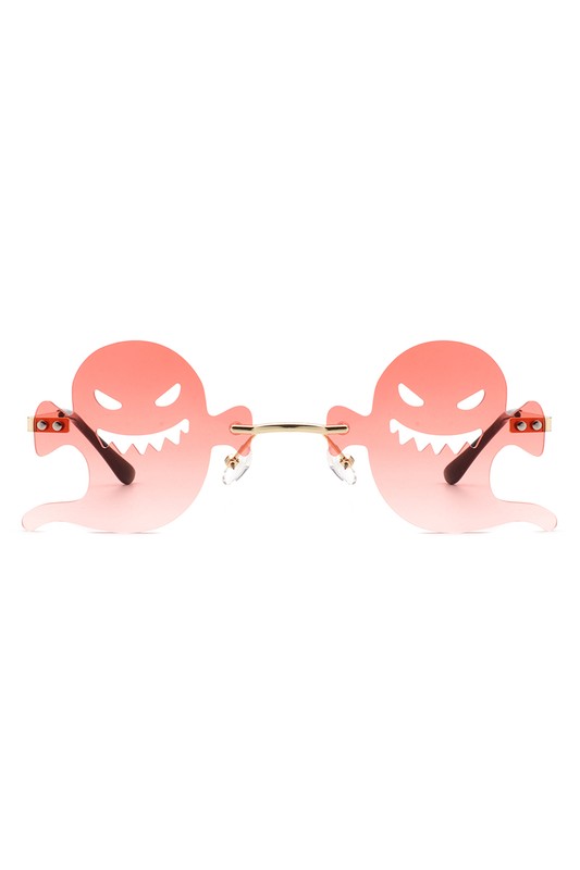 Rimless Devil Shape Tinted Party Sunglasses
