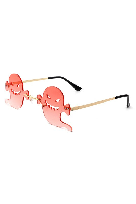 Rimless Devil Shape Tinted Party Sunglasses