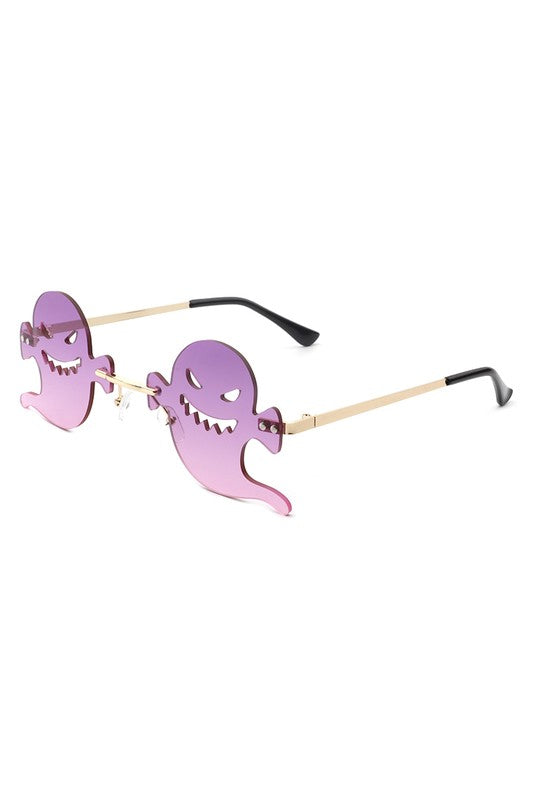Rimless Devil Shape Tinted Party Sunglasses