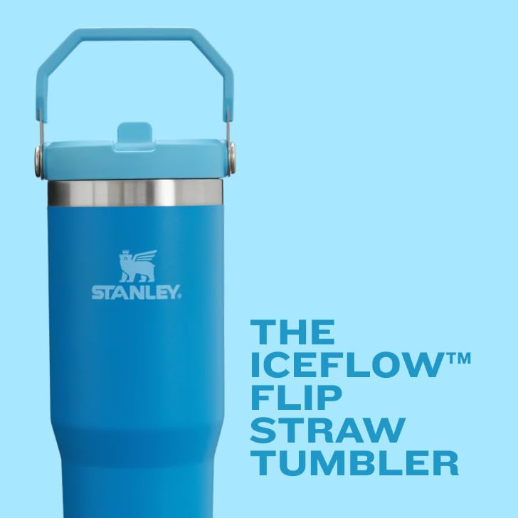 STANLEY IceFlow Stainless Steel Tumbler with Straw - Vacuum Insulated Water Bottle for Home, Office or Car Reusable Cup Leak Resistant Flip Cold 12 Hours Iced 2 Days (Rose Quartz)