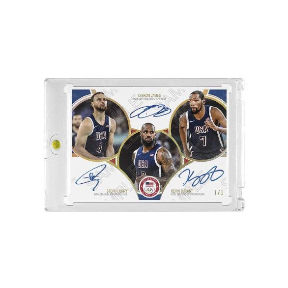 USA Olympic Basketball Triple Stars Collectible Card with Display Case