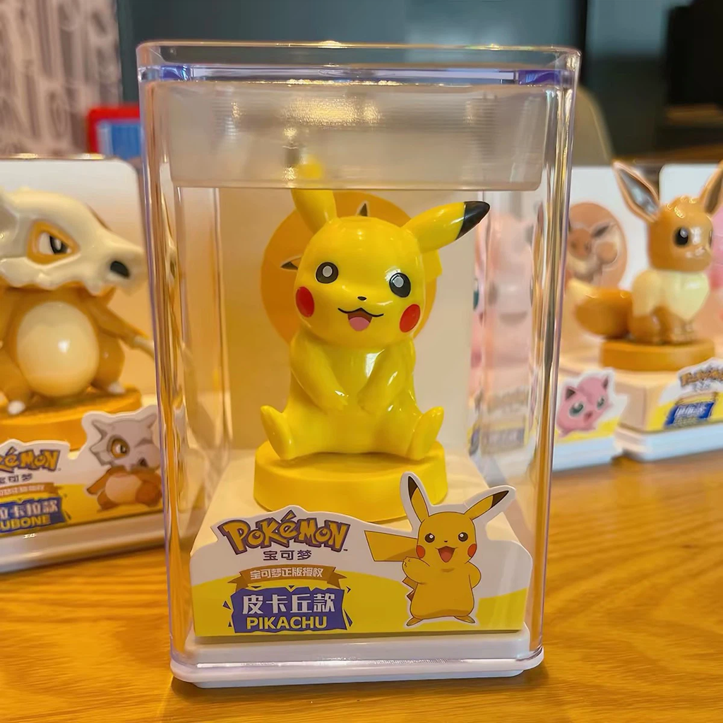 Pokemon Collectible Action Figure with Display Case, Cute Character Desktop Decor Toy, Gift for Collectors