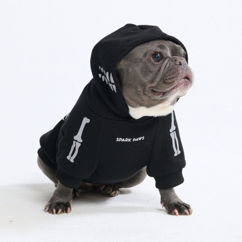 Halloween Dog Hoodie - Reflective Skeleton