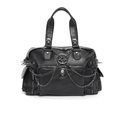 Gothic Chain Embellished Black Tote Bag with Spikes