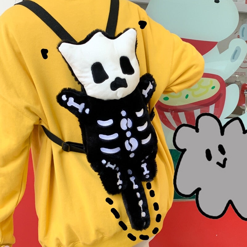 Adorable Mini Skeleton Plush Backpack - Perfect for Fun Adventures!